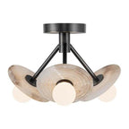 Alora Lighting Dahlia 13-in Urban Bronze/alabaster Led Semi Flush Mount