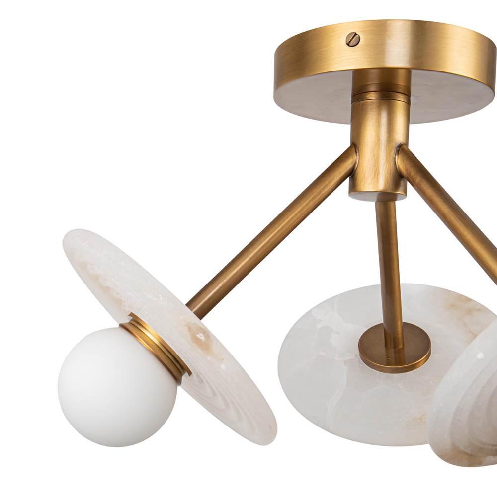 Alora Lighting Dahlia 13-in Urban Bronze/alabaster Led Semi Flush Mount