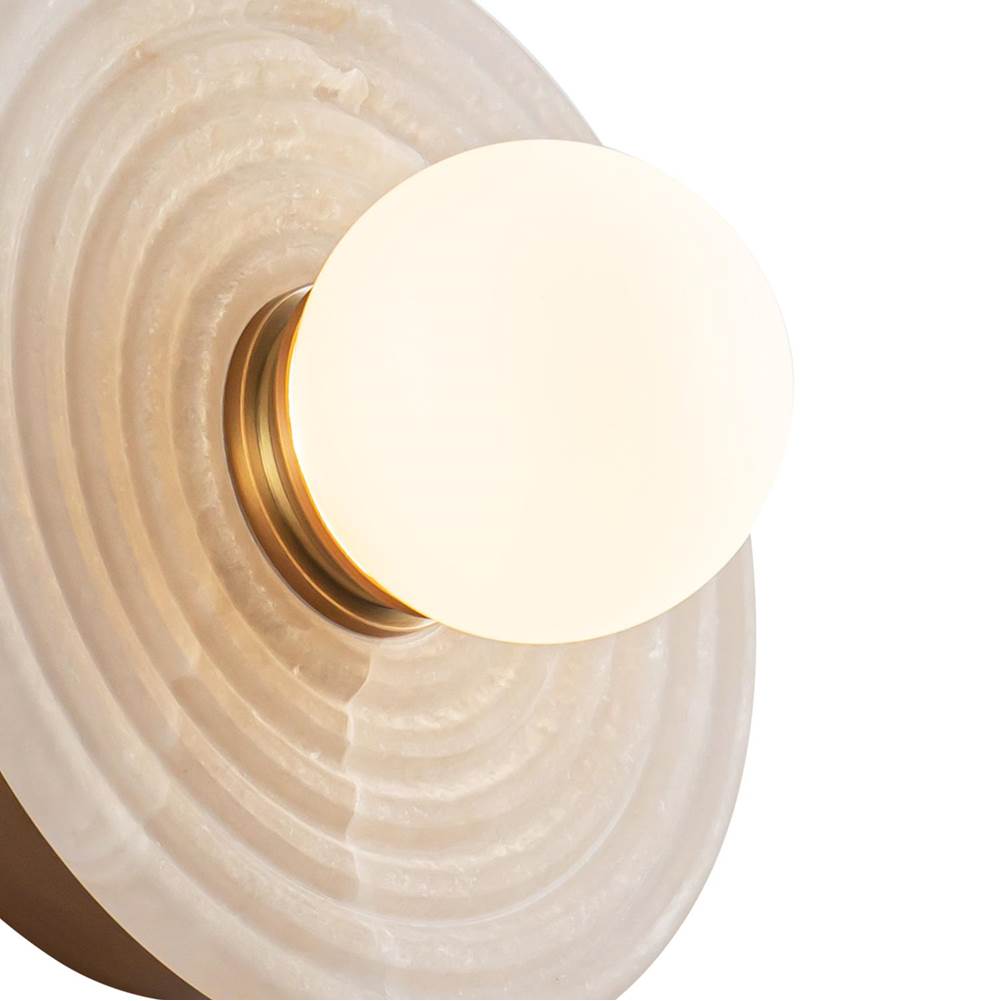 Alora Lighting WV346006VBAR Vintage Brass,Alabaster Dahlia 6-in Vintage Brass/alabaster Led Wall/vanity Image 2