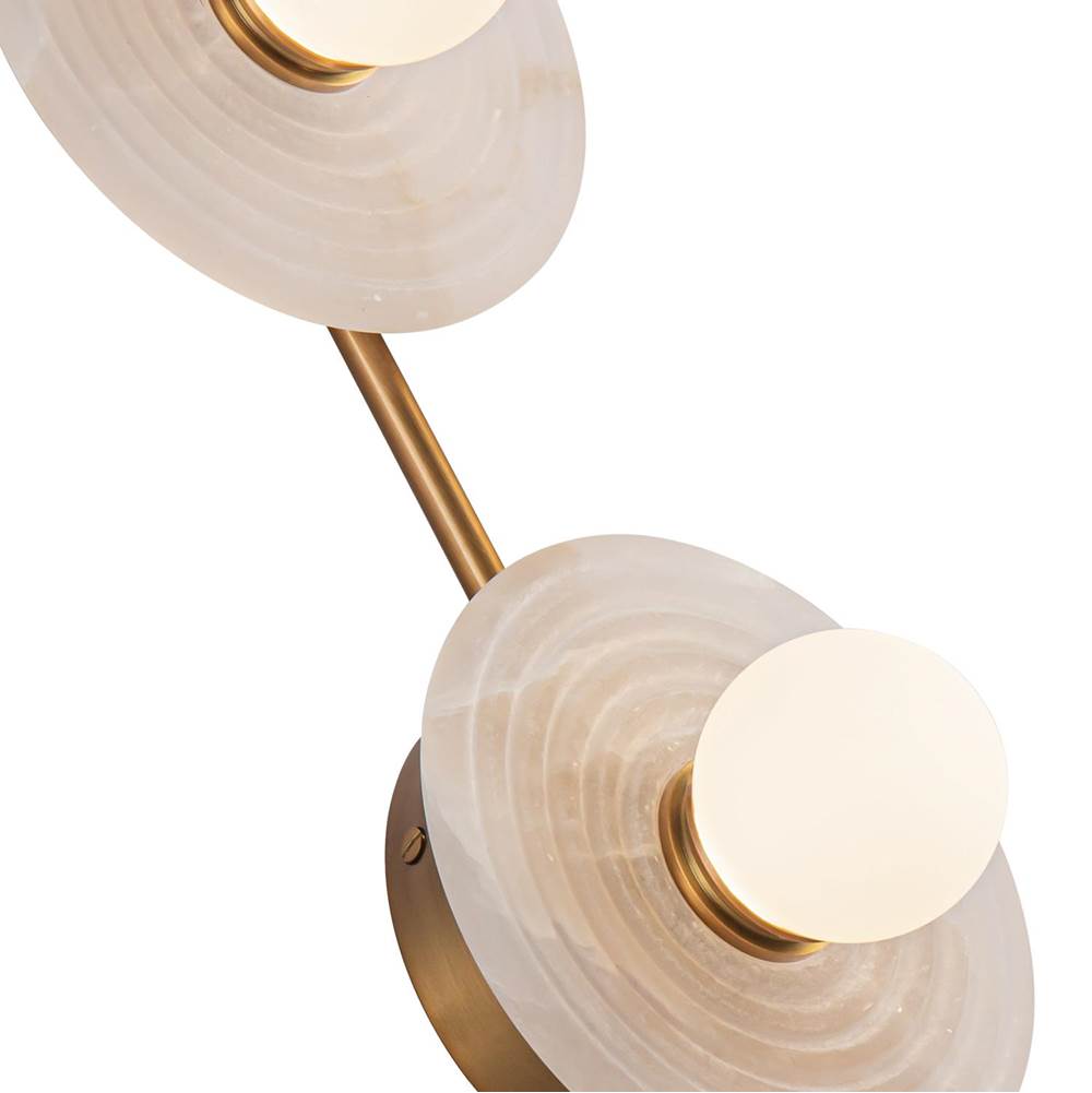 Alora Lighting WV346214VBAR Vintage Brass,Alabaster Dahlia 14-in Vintage Brass/alabaster Led Wall/vanity Image 2