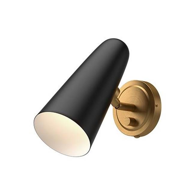 Alora Lighting Daniel 5-in Aged Gold/matte Black 1 Light Wall/vanity