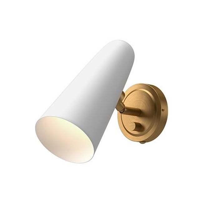 Alora Lighting Daniel 5-in Aged Gold/matte Black 1 Light Wall/vanity