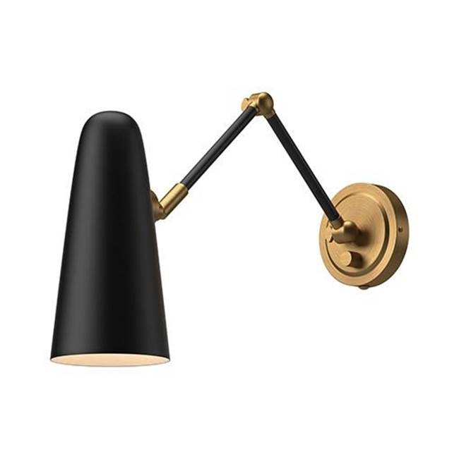 Alora Lighting Daniel 24-in Aged Gold/matte Black 1 Light Wall/vanity