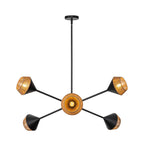 Alora Lighting CH633638MBBR Matte Black,Brown Cotton Rope Daphne 38-in Matte Black/brown Cotton Rope 6 Lights Chandelier Image 4