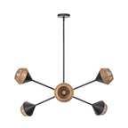 Alora Lighting CH633638MBBR Matte Black,Brown Cotton Rope Daphne 38-in Matte Black/brown Cotton Rope 6 Lights Chandelier Image 3
