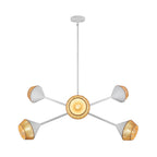 Alora Lighting CH633638WHBR White,Brown Cotton Rope Daphne 38-in White/brown Cotton Rope 6 Lights Chandelier Image 5