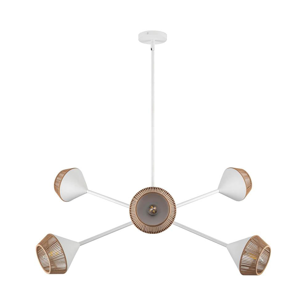 Alora Lighting CH633638WHBR White,Brown Cotton Rope Daphne 38-in White/brown Cotton Rope 6 Lights Chandelier Image 4