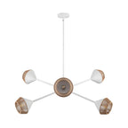 Alora Lighting CH633638WHBR White,Brown Cotton Rope Daphne 38-in White/brown Cotton Rope 6 Lights Chandelier Image 4