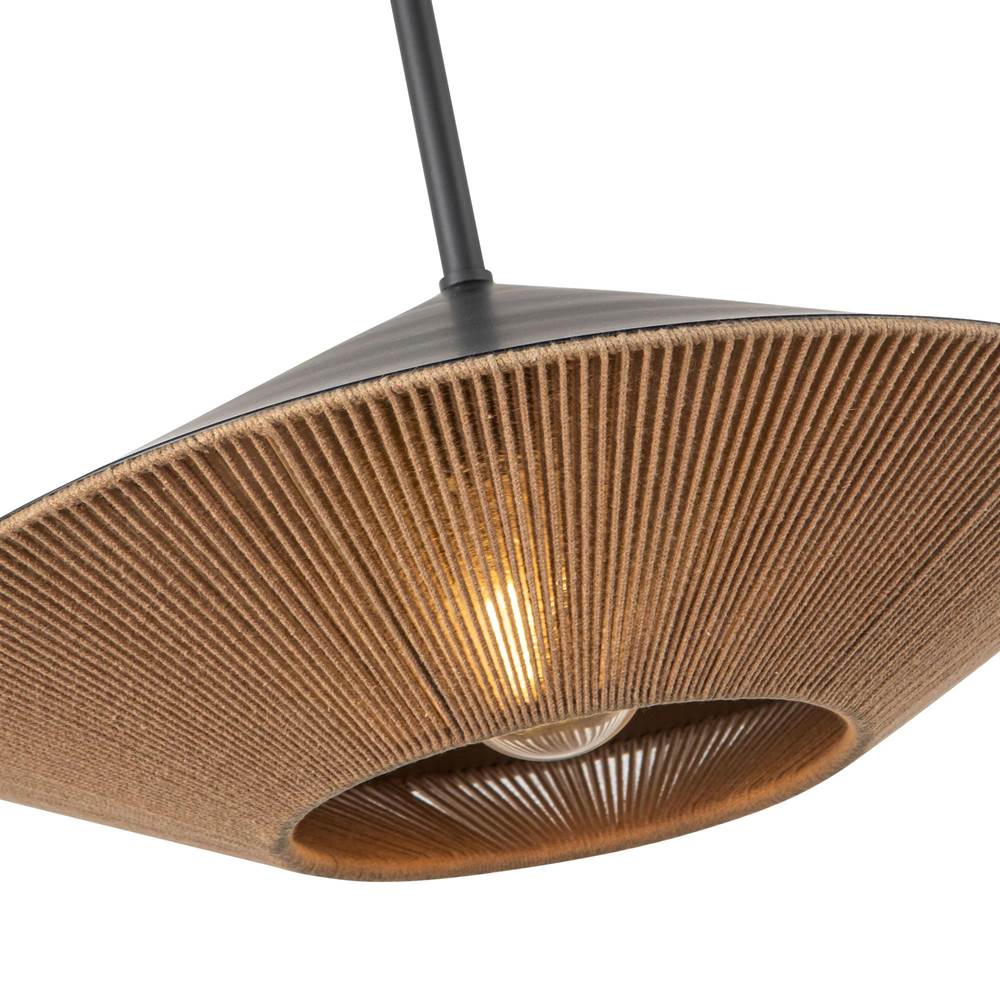 Alora Lighting PD633215MBBR Matte Black,Brown Cotton Rope Daphne 15-in Matte Black/brown Cotton Rope 1 Light Pendant Image 2