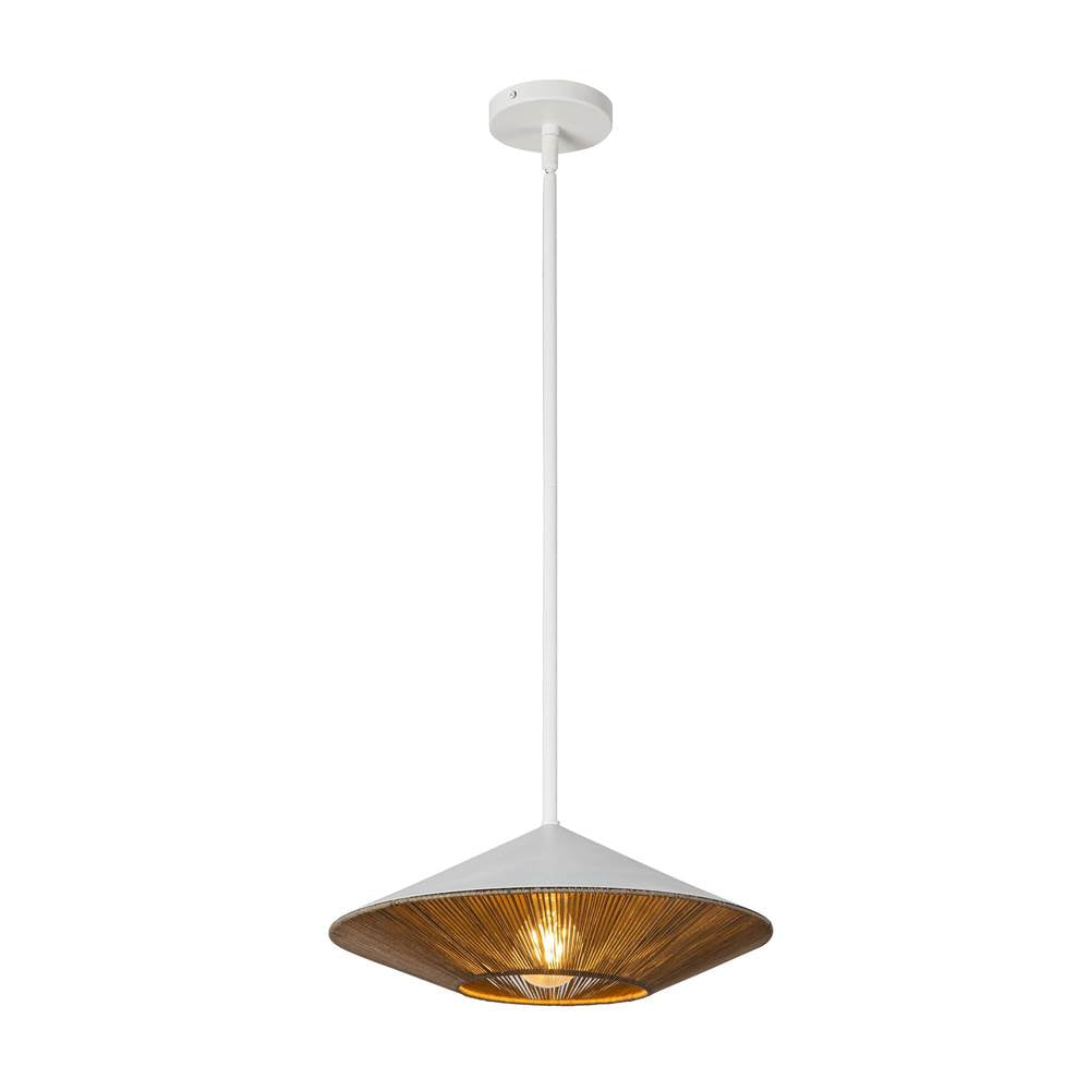 Alora Lighting PD633215WHBR White,Brown Cotton Rope Daphne 15-in White/brown Cotton Rope 1 Light Pendant Image 4