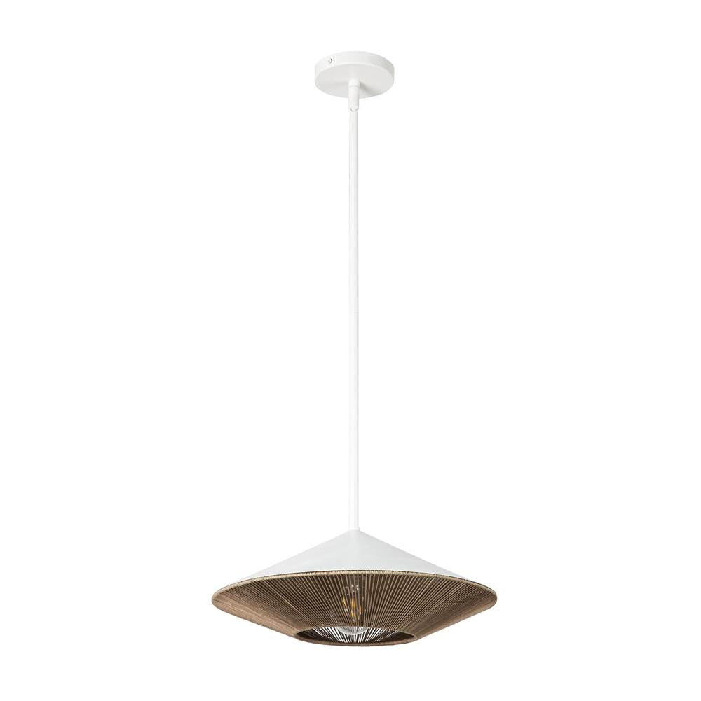Alora Lighting PD633215WHBR White,Brown Cotton Rope Daphne 15-in White/brown Cotton Rope 1 Light Pendant Image 3