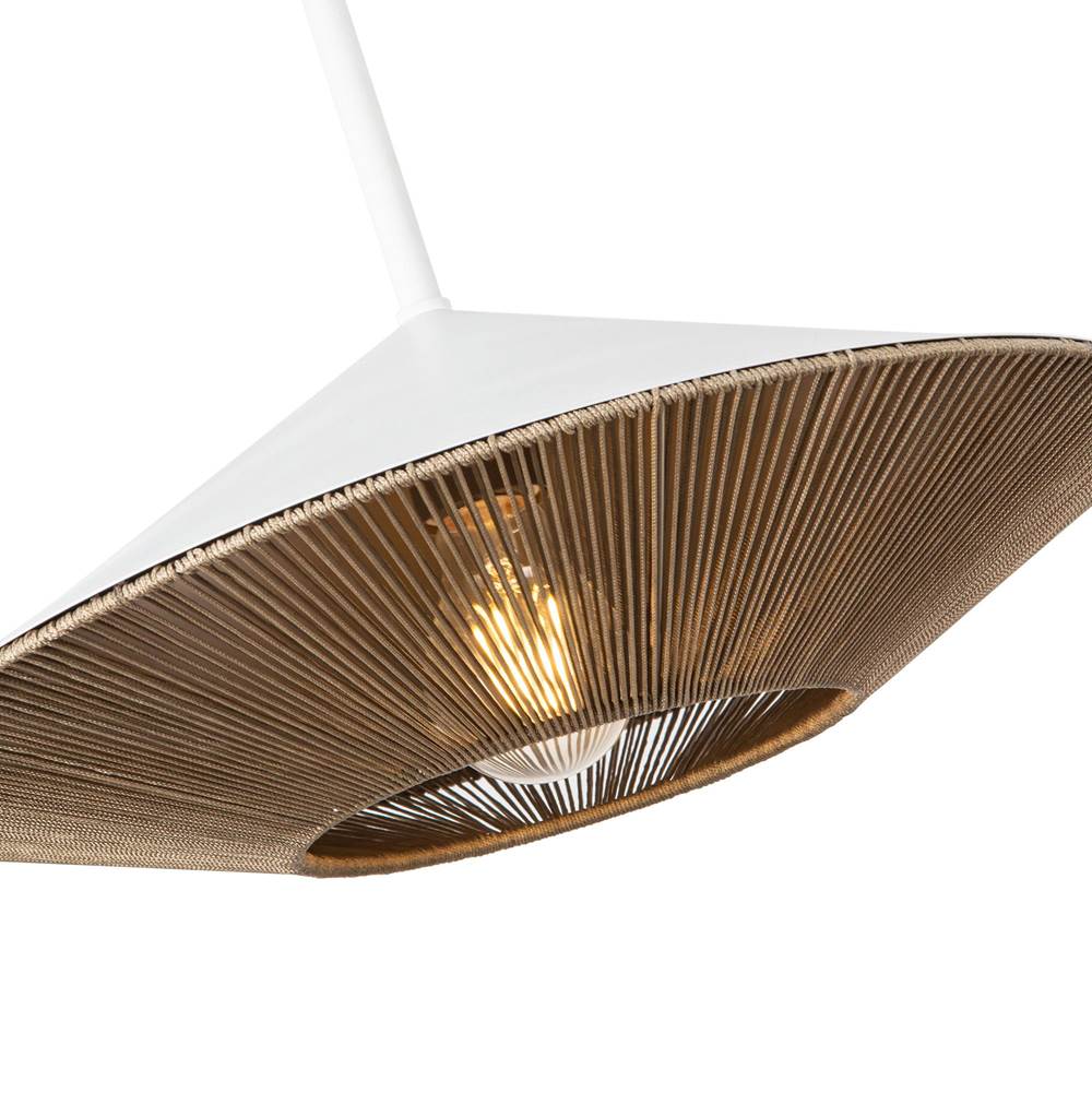 Alora Lighting PD633215WHBR White,Brown Cotton Rope Daphne 15-in White/brown Cotton Rope 1 Light Pendant Image 2