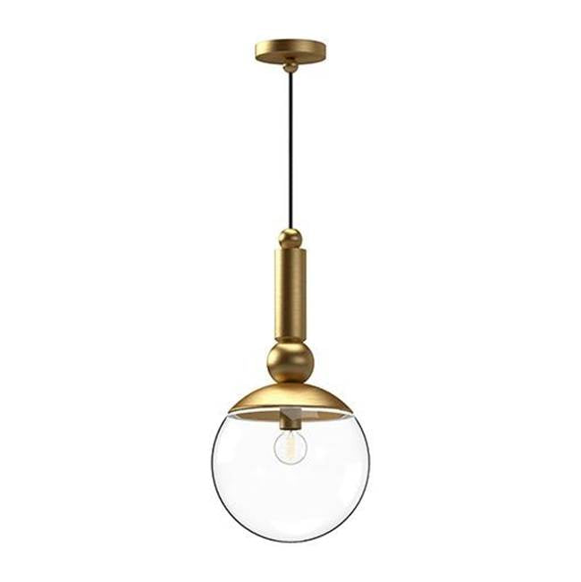 Alora Lighting Delilah 10-in Brushed Gold/clear Glass 1 Light Pendant
