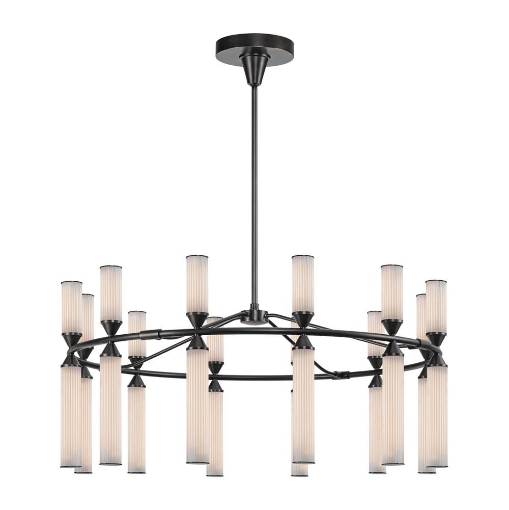 Alora Lighting CH348038UBFR Urban Bronze,Frosted Ribbed Glass Edwin 38-in Urban Bronze/frosted Ribbed Glass Led Chandeliers Image 1