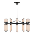 Alora Lighting Edwin 38-in Urban Bronze/frosted Ribbed Glass Led Chandeliers