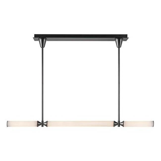Alora Lighting Edwin 48-in Urban Bronze/frosted Ribbed Glass Led Linear Pendant