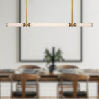 Alora Lighting LP348148VBFR-UNV Vintage Brass,Frosted Ribbed Glass Edwin 48-in Vintage Brass/frosted Ribbed Glass Led Linear Pendant Image 2