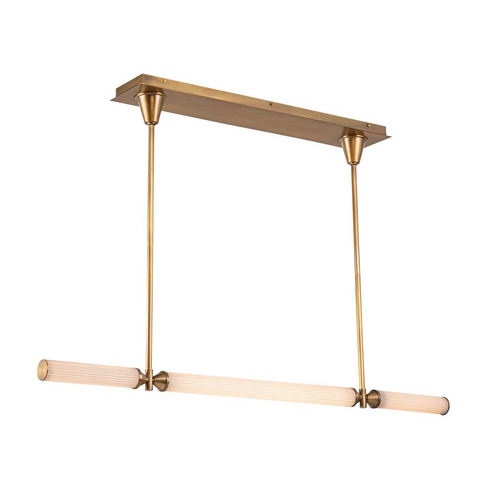 Alora Lighting Edwin 48-in Urban Bronze/frosted Ribbed Glass Led Linear Pendant