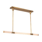 Alora Lighting Edwin 48-in Urban Bronze/frosted Ribbed Glass Led Linear Pendant