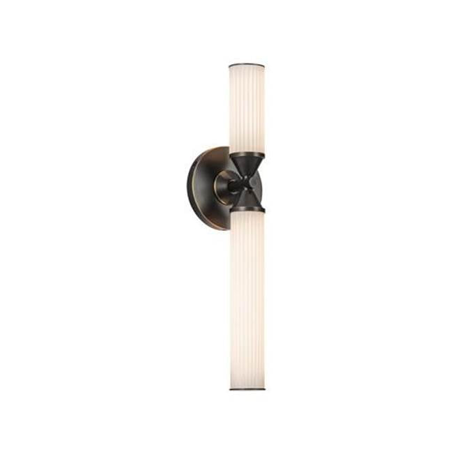 Alora Lighting Edwin 18-in Urban Bronze/frosted Ribbed Glass Led Wall/vanity