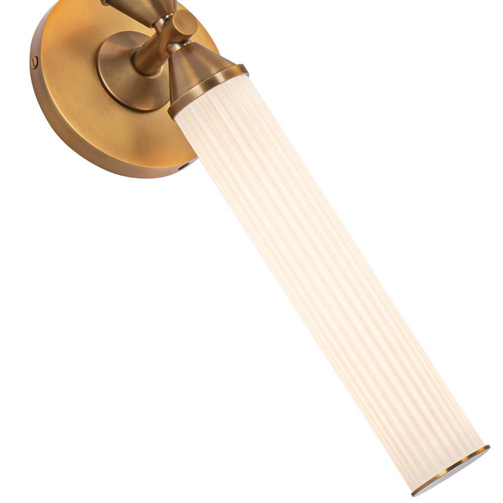Alora Lighting WV348118VBFR Vintage Brass,Frosted Ribbed Glass Edwin 18-in Vintage Brass/frosted Ribbed Glass Led Wall/vanity Image 2