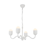 Alora Lighting Effie 27-in Antique White/opal Glass Socket Chandelier