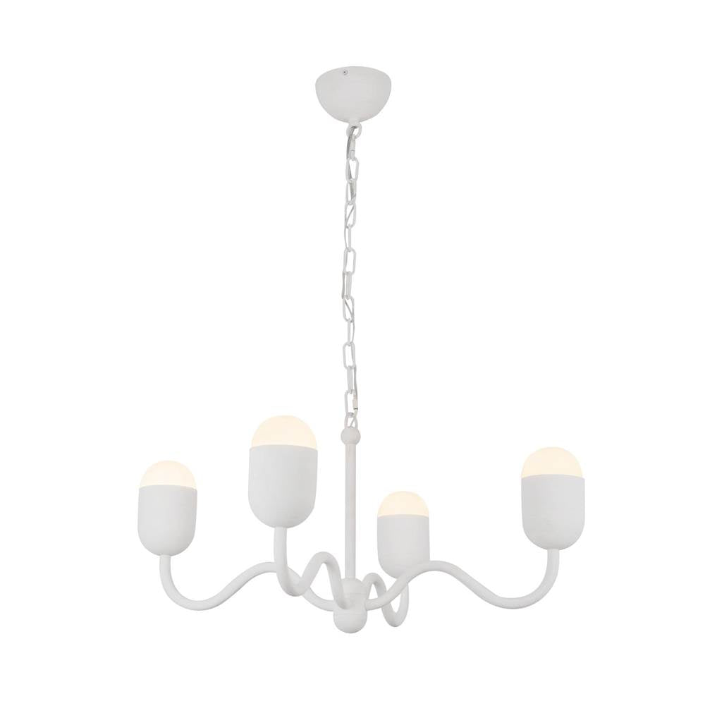 Alora Lighting Effie 27-in Antique White/opal Glass Socket Chandelier