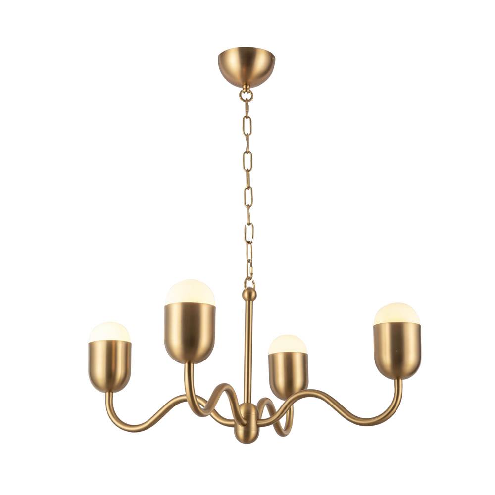 Alora Lighting Effie 27-in Antique White/opal Glass Socket Chandelier