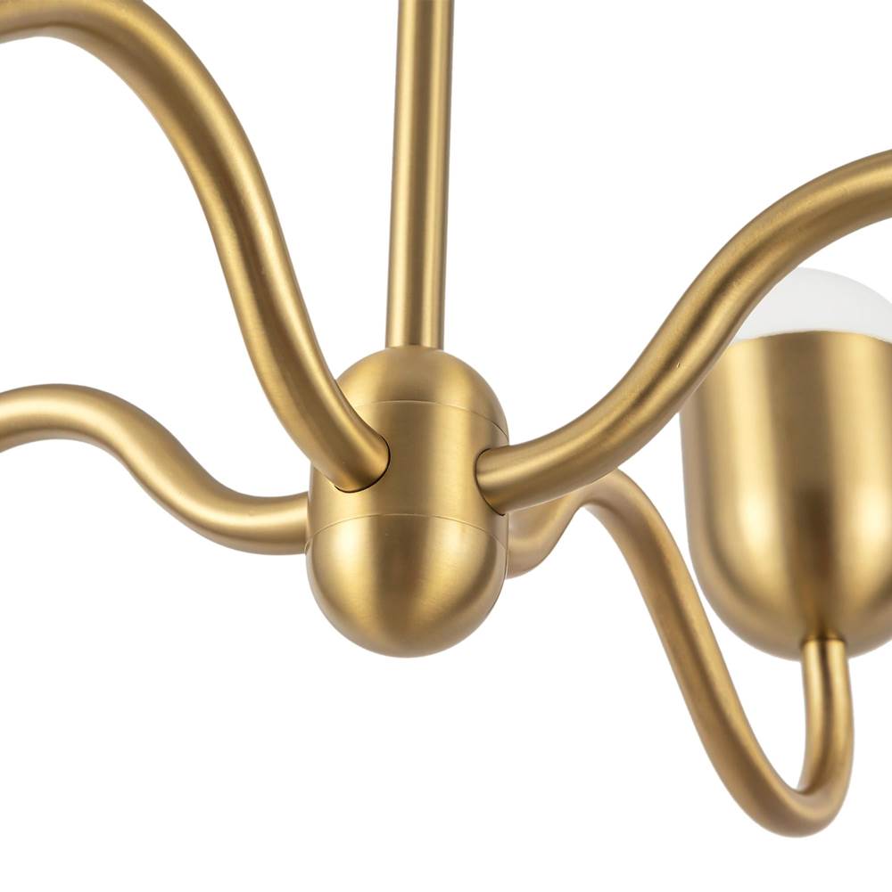 Alora Lighting CH558427BGOP Brushed Gold,Opal Glass Effie 27-in Brushed Gold/opal Glass Socket Chandelier Image 3