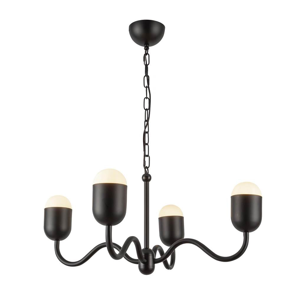 Alora Lighting Effie 27-in Antique White/opal Glass Socket Chandelier