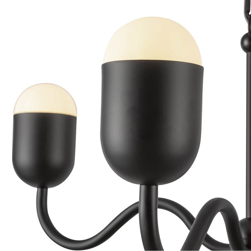 Alora Lighting CH558427MBOP Matte Black,Opal Glass Effie 27-in Matte Black/opal Glass Socket Chandelier Image 4