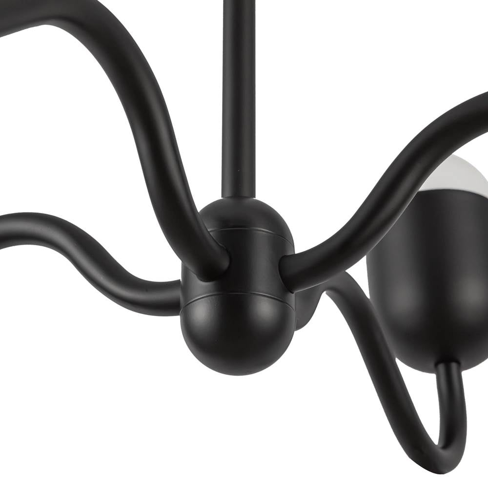 Alora Lighting CH558427MBOP Matte Black,Opal Glass Effie 27-in Matte Black/opal Glass Socket Chandelier Image 3