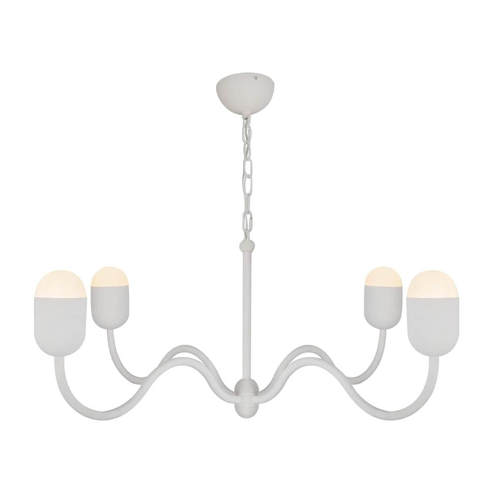 Alora Lighting CH558439AWOP Antique White,Opal Glass Effie 39-in Antique White/opal Glass Socket Chandelier Image 1