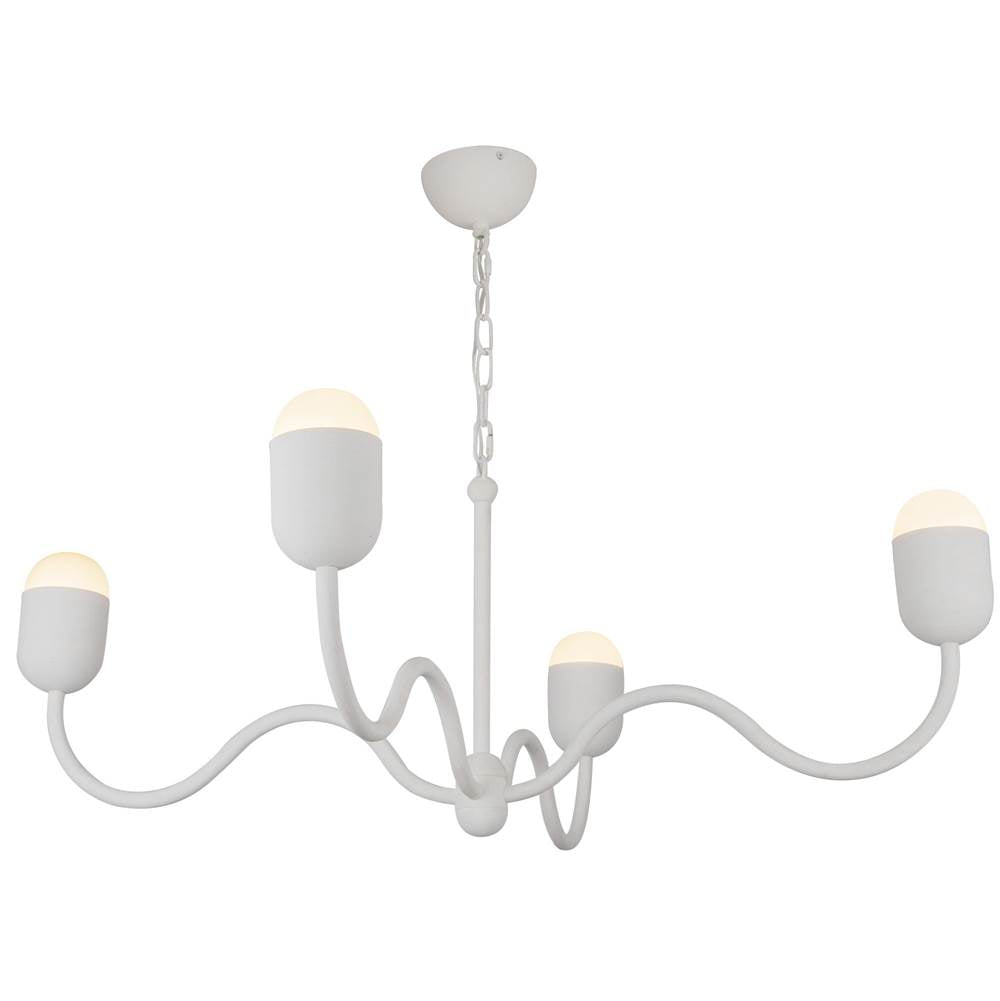 Alora Lighting Effie 39-in Antique White/opal Glass Socket Chandelier