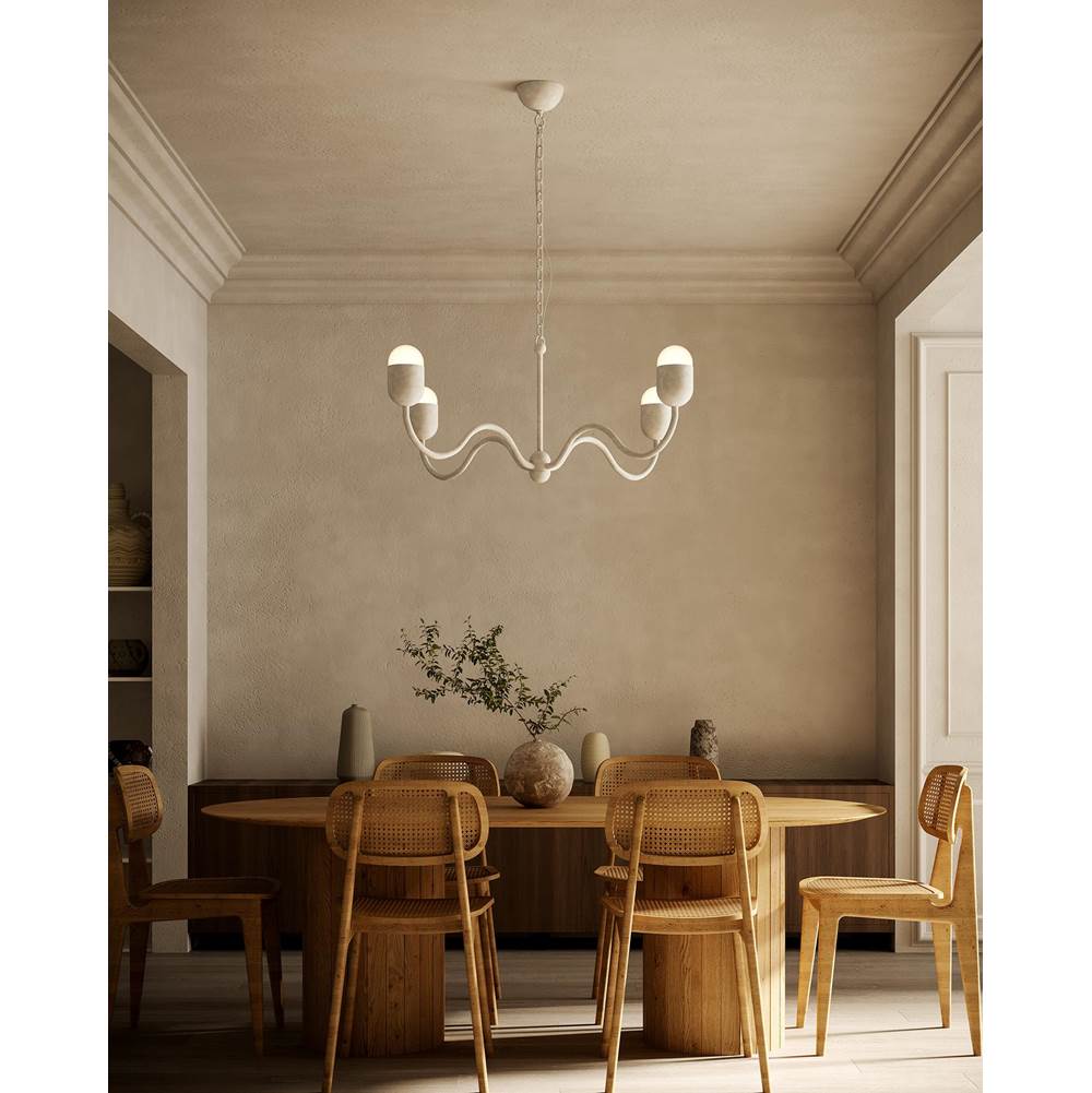 Alora Lighting CH558439AWOP Antique White,Opal Glass Effie 39-in Antique White/opal Glass Socket Chandelier Image 2