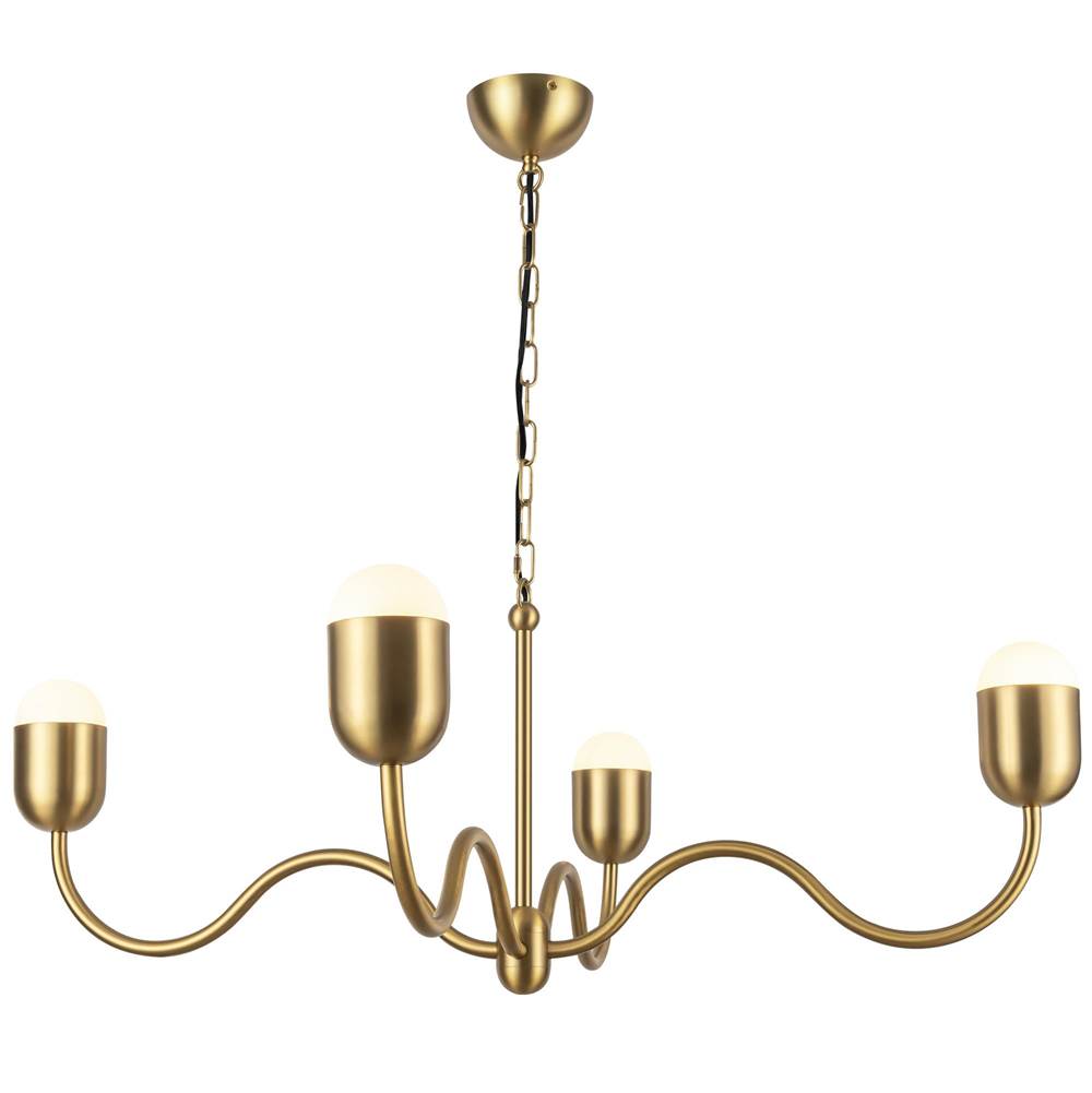 Alora Lighting Effie 39-in Antique White/opal Glass Socket Chandelier