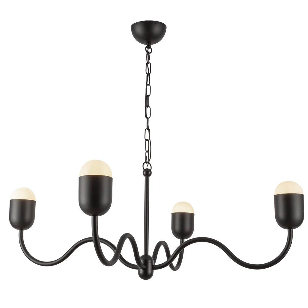 Alora Lighting Effie 39-in Antique White/opal Glass Socket Chandelier