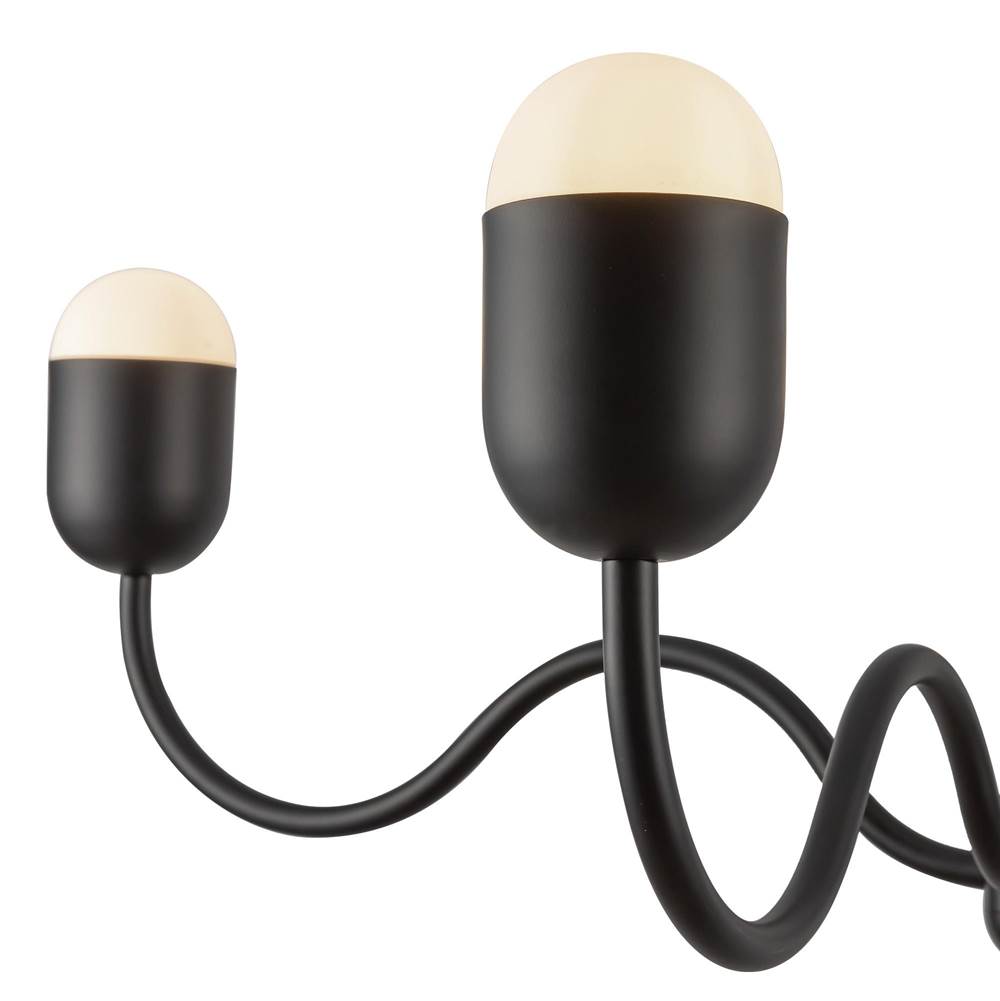 Alora Lighting CH558439MBOP Matte Black,Opal Glass Effie 39-in Matte Black/opal Glass Socket Chandelier Image 4