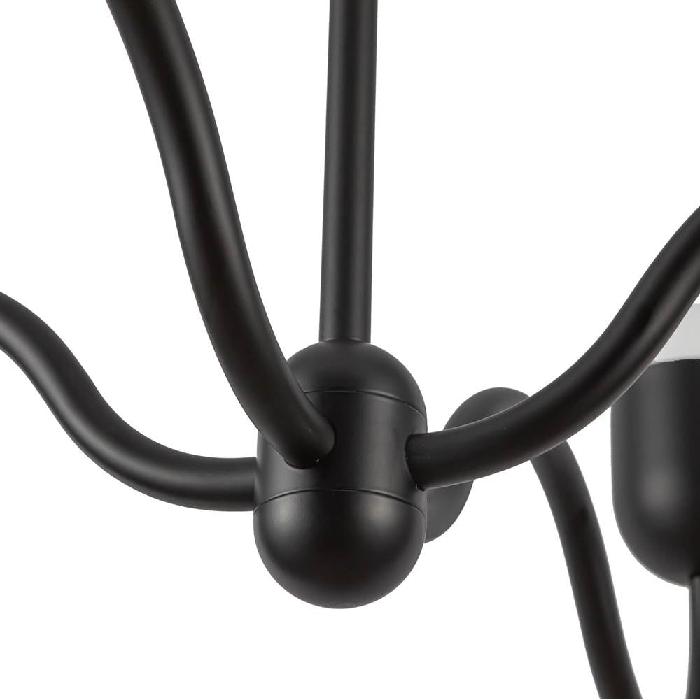 Alora Lighting CH558439MBOP Matte Black,Opal Glass Effie 39-in Matte Black/opal Glass Socket Chandelier Image 3
