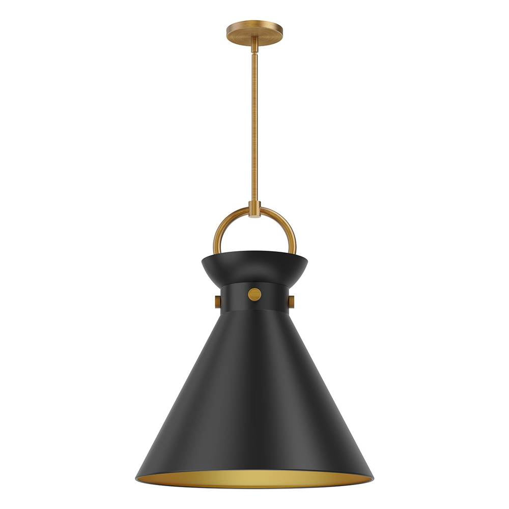 Alora Lighting Emerson 18-in Aged Gold 1 Light Pendant