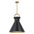 Alora Lighting Emerson 18-in Aged Gold 1 Light Pendant