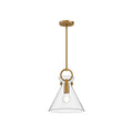 Alora Lighting Emerson 11-in Aged Gold/clear 1 Light Pendant