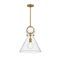 Alora Lighting Emerson 14-in Aged Gold/clear 1 Light Pendant