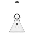 Alora Lighting Emerson 18-in Aged Gold/clear 1 Light Pendant