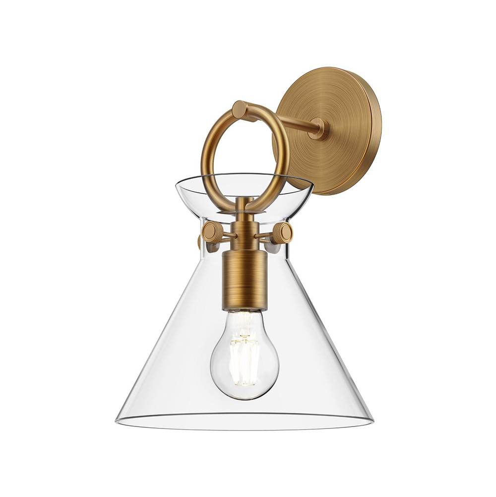 Alora Lighting Emerson 9-in Aged Gold/clear 1 Light Wall/vanity