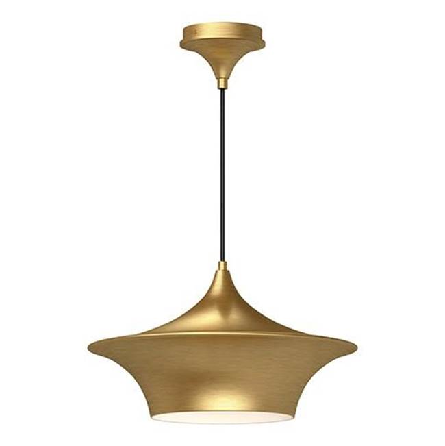 Alora Lighting Emiko 16-in Brushed Gold 1 Light Pendant