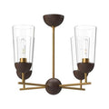 Alora Lighting Emil 25-in Aged Gold/walnut 4 Lights Chandeliers