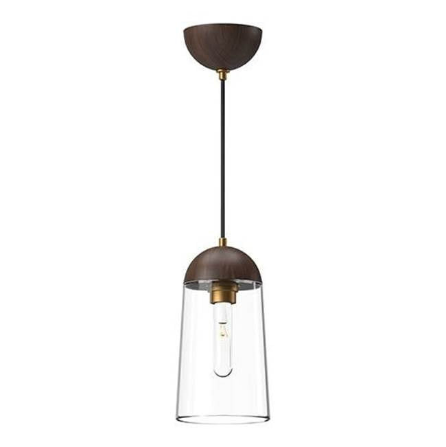 Alora Lighting Emil 6-in Aged Gold/walnut 1 Light Pendant