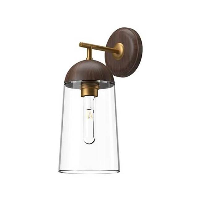 Alora Lighting Emil 7-in Aged Gold/walnut 1 Light Wall/vanity