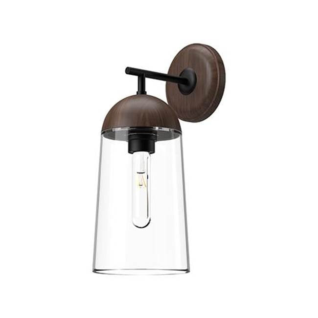 Alora Lighting Emil 7-in Aged Gold/walnut 1 Light Wall/vanity